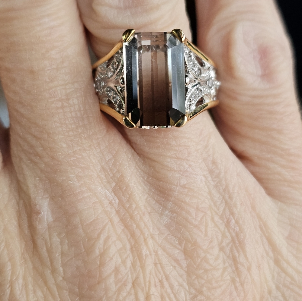 Gorgeous Victoria Weick Ombre Quartz Ring 18k over Sterling Silver Size 8! - Picture 11 of 11